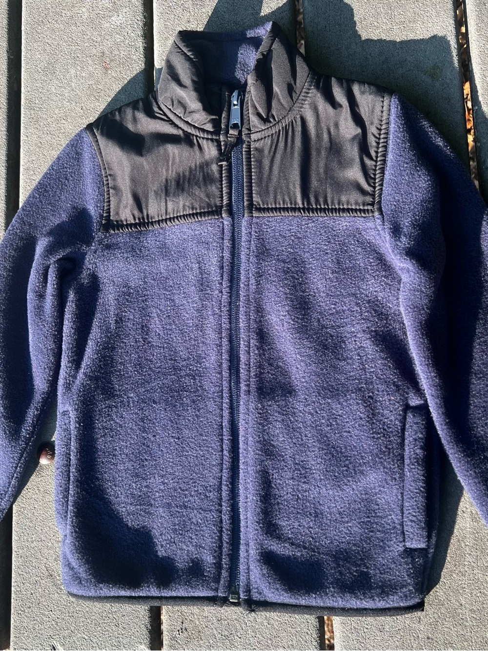 The Children's Place Navy and Black Fleece Zip Jacket